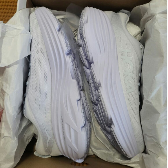 HOKA Men's White Bondi 8 Shoes NIB 10 D (READ) - Picture 2 of 5